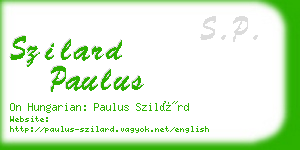 szilard paulus business card